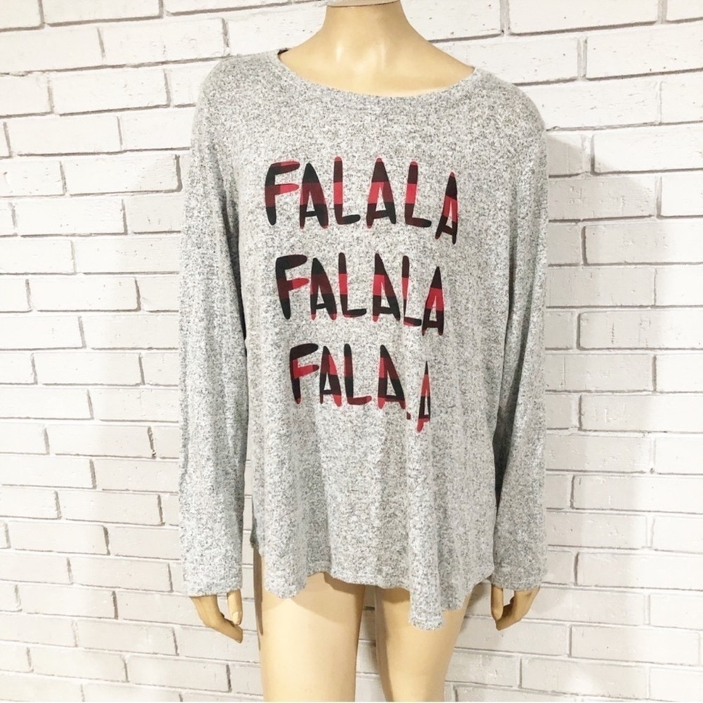 Sonoma‎ Women’s Christmas Top Medium Grey Long Sleeve T-Shirt